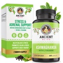 Ancient Bliss Ashwagandha avec L-Theanine & Black Pepper Extract Capsules, supplément de soutien à l'énergie et à l'humeur naturelle, supplément de focus pour adultes