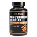 14 Pilze Supplement 120 Kapseln - Immunsystem Booster & Nootropic Brain Supplement – mit Lion’s Mane, Reishi, Maitake, Türkei Tail, Chaga Complex – Schwarzer Pfeffer für Absorption, 30% Beta-Glucan
