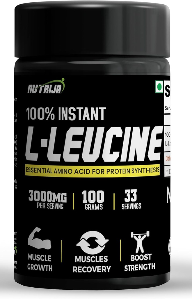 Instant L-Leucine Pulver -100% Pure & USP Grade | löst schnellere, schnelle Absorption, bessere Bioverfügbarkeit | Muskelwachstum & Erholung