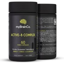 myBrainCo. Active-B Complex – High Strength Activated B Vitamin Supplement mit B2, B6, B12 & Methyl Folate – unterstützt Energie, Gehirnfunktion und Nervensystem – 60 Vege-Capsules