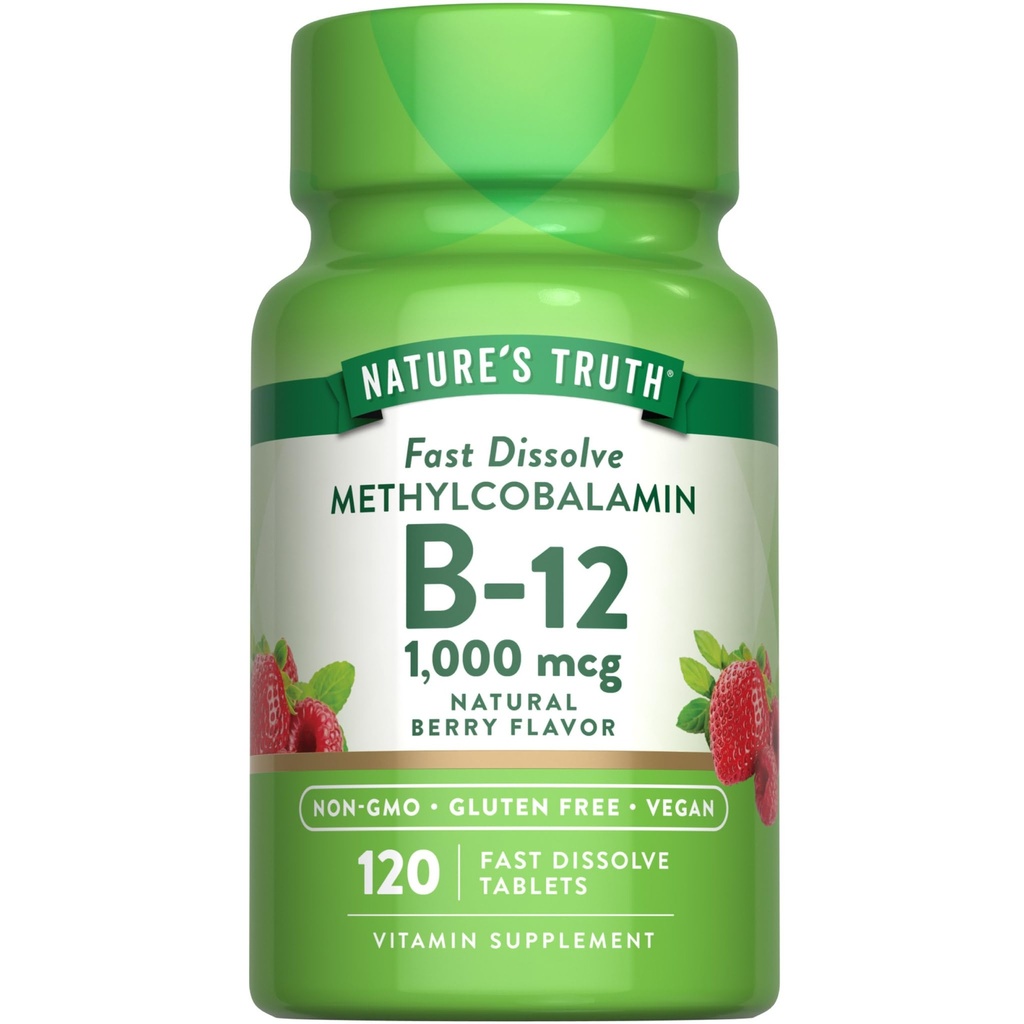 Natur Wahrheit B12 Vitamin Sublingual Tablets | 1000 mcg | 120 Count | Vegan, Non-GMO & Gluten Kostenlos