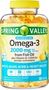 Convergence Maximum Care Omega-3 von Fish Oil Eye Brain Bone & Heart Health Nahrungsergänzungsmittel Softgels, 2000 mg, 120 Count