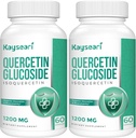 Quercetin Glucoside 1200mg Suppléments - Isoquercetin avec 6X Biodisponibilité,120 Capsules de Veggie,Contenez du poivre noir et de la rutine pour l'absorption maximale