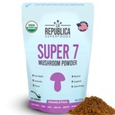 La Republica Superfood Super 7 Pilz-Extrakt-Pulver, enthält Lion's Mane, Reishi, Chaga, Cordyceps, Shiitake, Maitake und Türkei Tail (8 oz)