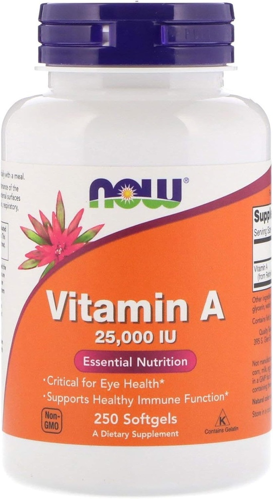 Vitamin A von Fish Liver Oil, 25000IU, 250 Sgels von Now Foods (Pack von 6)