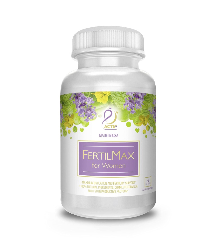 ACTIF FertilMax für Damen - #1 Fertilitätsergänzung und Ovulation Unterstützung, Maximale Stärke, Klinisch nachgewiesen - Non-GMO, Made in USA, 60 Count