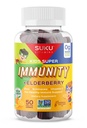 SUKU Vitamine - Kinder Super Immunität - Elderberry, Echinacea, Vitamin A und Zink Gummis für Immununterstützung - Einfach zu kauen - Non GMO, Gluten Sugar Free - Granatapfel-Gummi-Vitamine, 50 Graf