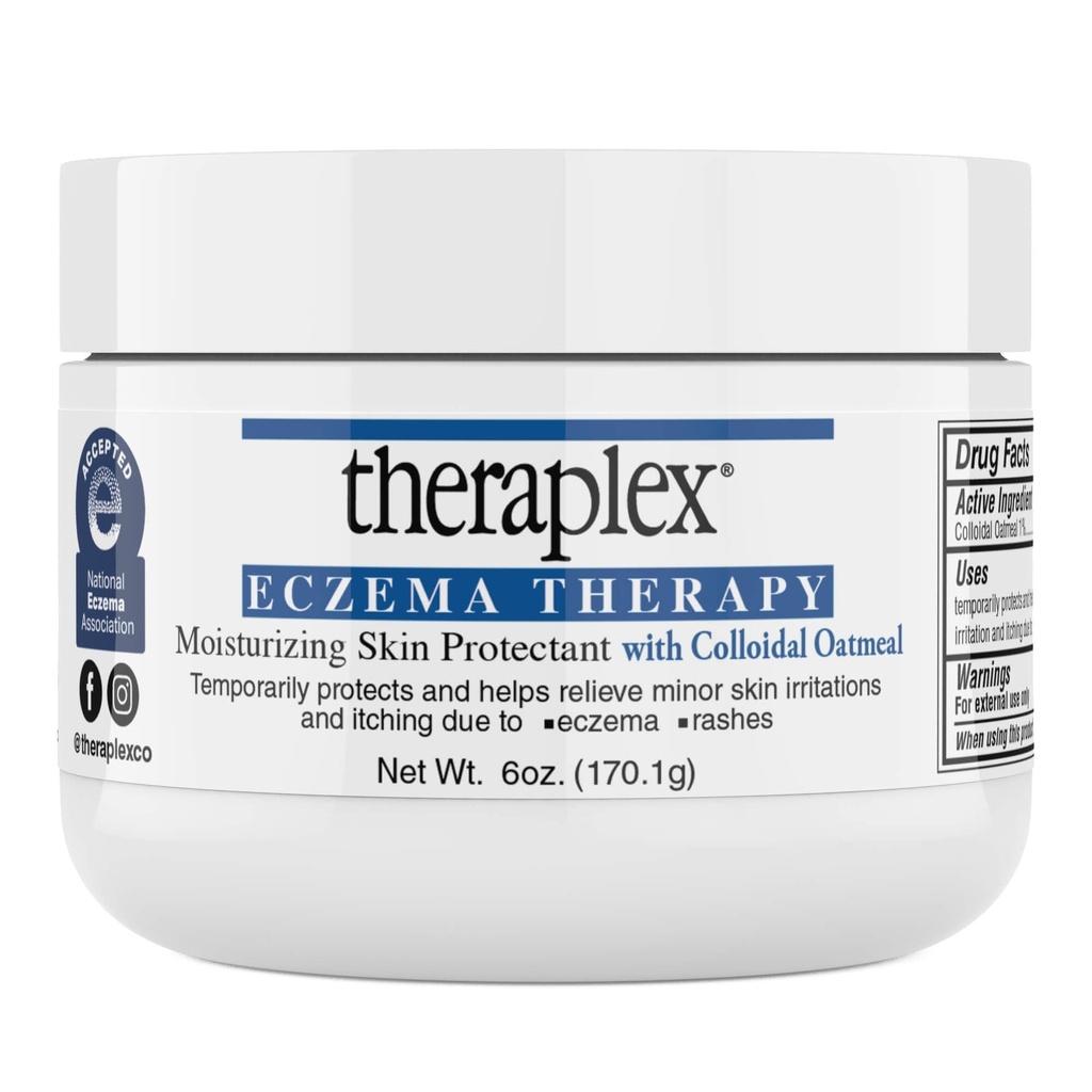 Theraplex Eczema Therapie (6 oz) - Feuchtigkeitsspendende Haut Protektor mit natürlichem kolloidalem Oatmeal, nicht-komedogen und hypoallergen, Fragrance-Free - National Eczema Association Seal of Approval