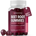 Beet Root Gummies mit COQ10 & Granatapfel - Nitric Oxid Supplement für Männer und Frauen - Beetroot für Ausdauer, Leistung, Erholung - Vegan, Non-GMO, Glutenfrei - Gemischte Berry Flavor, 120 Count