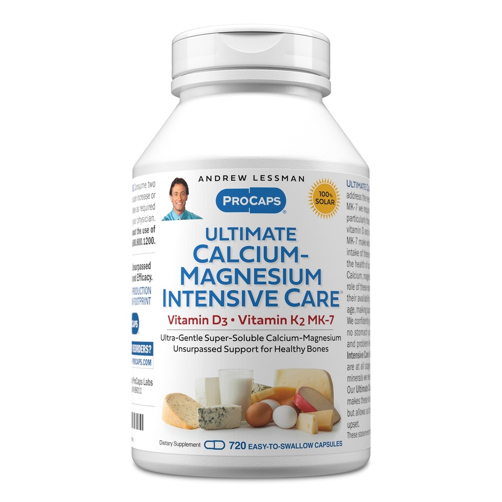 ANDREW LESSMAN Ultimate Calcium-Magnesium Intensivpflege mit Vitamin D3 & K2 MK7-120 mcg - 720 Kapseln – Knochen und Skeleton Health Essentials. Sanft, einfach zu schwalben, Super Soluble. Keine Zusatzstoffe