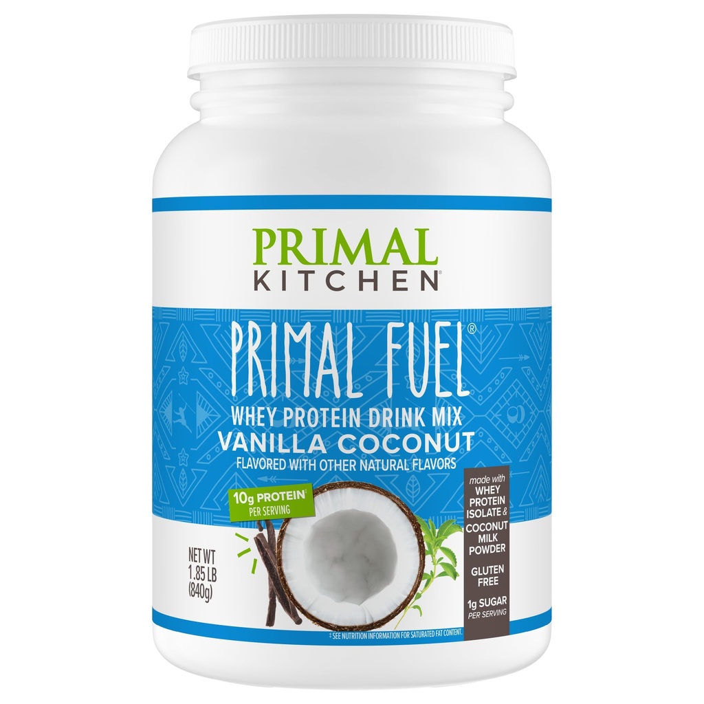 Primal Kitchen Primal Fuel Vanilla Coconut Whey Protein Drink Mix, Gluten und Soy Free, 1.85 Pfund