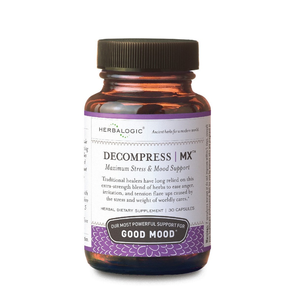 Herbalogic - Decompress MX Herb Capsules - Maximum Stress & Tension Relief - Reduziert Anger & Moodiness, Positive Mood Unterstützung - Basierend auf der traditionellen chinesischen Formel Xiao Yao San - 30 Cap Count