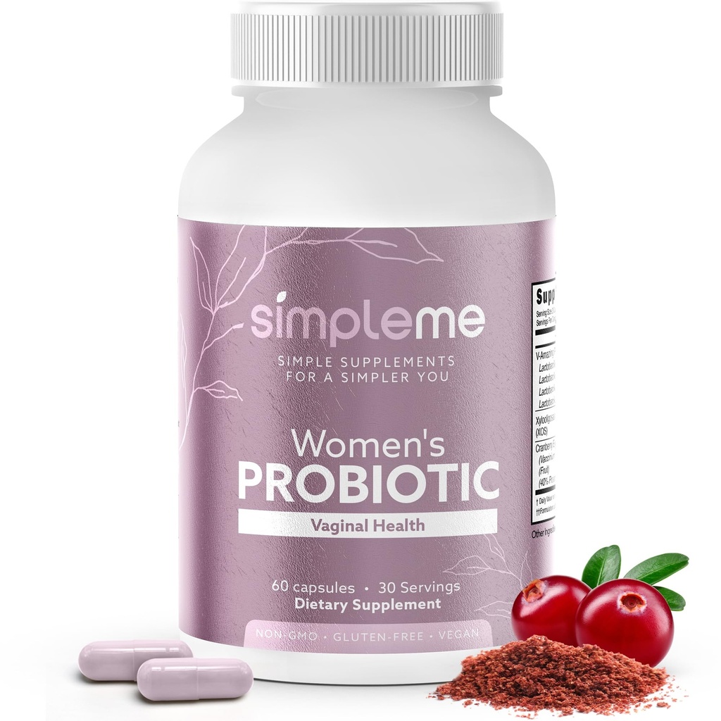 Simpleme Womens Probiotics with Prebiotics, Cranberry - Vaginal Probiotics for Women - Für pH Balance, UTI, Vaginal Health, Gut Flora - Frauen Probiotics Supplement Complex for Wellness - 60 Kapseln