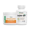 Cocktail adrénal, 60 portions (Jar) et CoQ10 w/SRT, 60 capsules