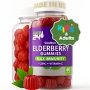 Sambucus Elderberry Gummies + Vitamin C + Zink für Kinder & Erwachsene, X3 Immununterstützung, natürliche Aromen + Inhaltsstoffe, Vegan, Non-GMO, Made in USA (60)