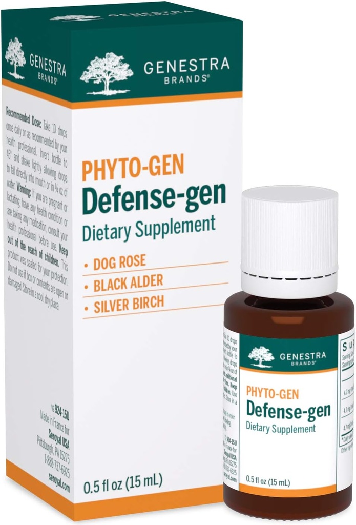 Genestra Marken Defense-gen | Dog Rose, Black Alder und Silver Birch Kräuterergänzung | 0.5 fl. oz.