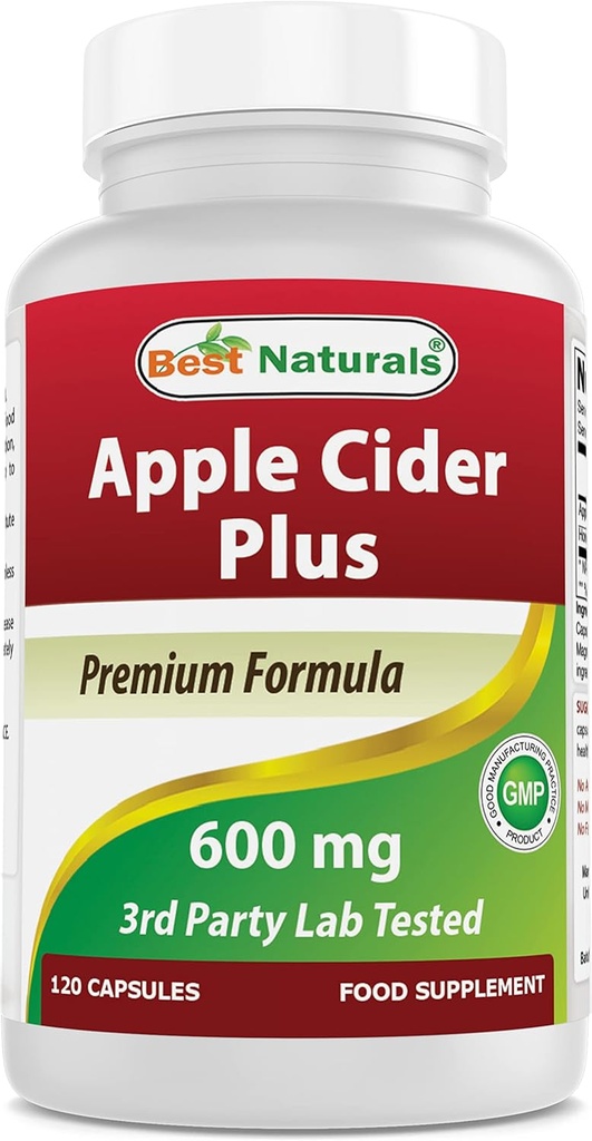 Best Naturals Apple Cider Essig Plus 500 Mg Kapseln, 120 Zähler