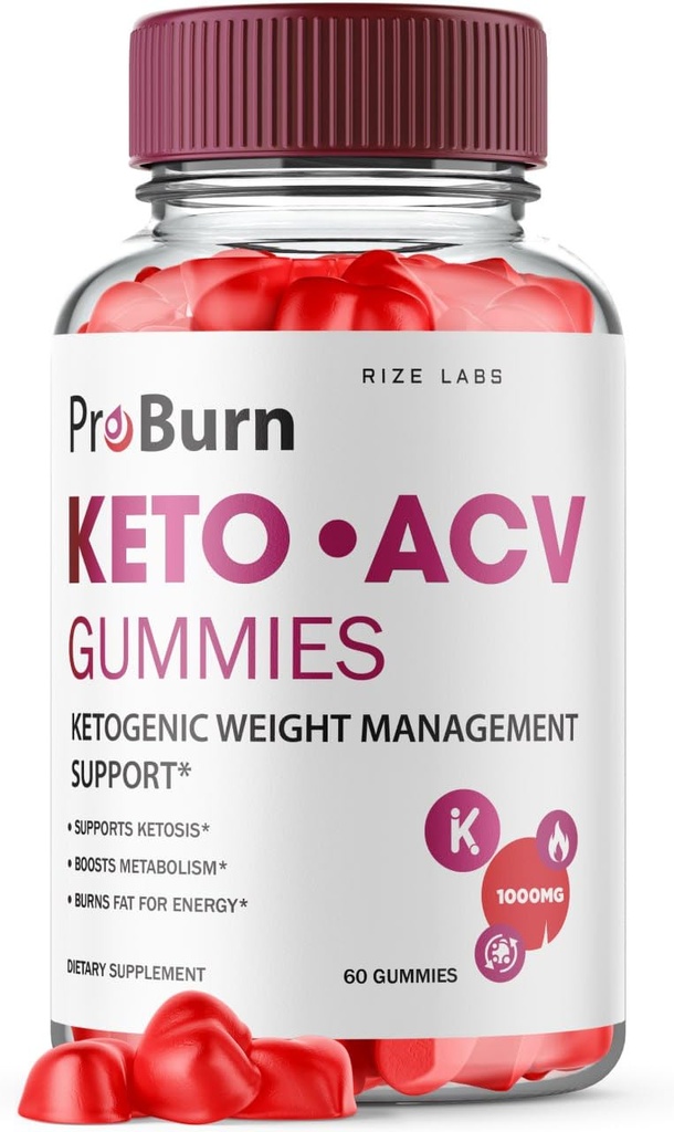 rize labs - Pro Burn Keto ACV Gummies, Advanced Weight Loss Support, All Natural Apple Cider Supplement (60 Gummies)