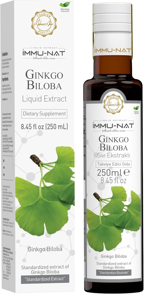 Ginkgo Biloba Premium Liquid Supplement - 8,5oz - Verbessert Speicher & kognitive Funktion - Kräuterformel