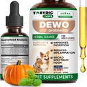 Broad Spectrum Défense intestinale à base de plantes avec probiotique pour chats et chiens - Soutien naturel aide à supprimer les toxines - Supplément gouttes - Fabriqué aux États-Unis