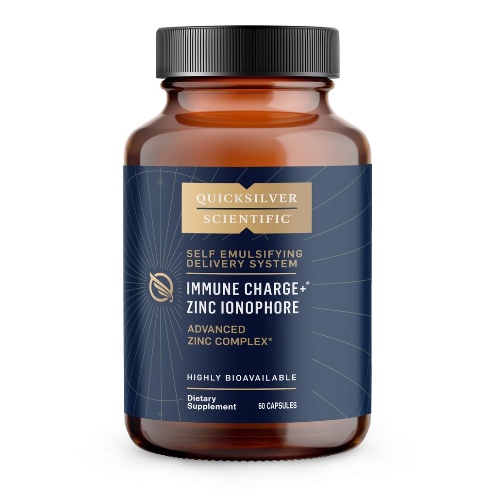 Quicksilver Scientific Immun Charge+ Zink Ionophore - Zinkergänzung Komplex mit Quercetin, Luteolin, Hesperetin Immune + GI Unterstützung (60 Kapseln)