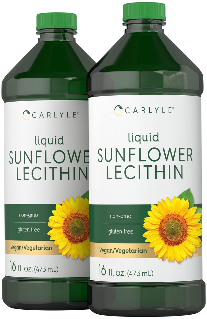 Carlyle Sunflower Lecithin Liquid | 16 oz | 2 Pack | Vegan, Vegetarisch, Non-GMO, Soy Free, Glutenfrei
