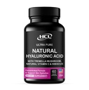 Supplément naturel à l'acide hyaluronique 5X pilules plus fortes d'hydratation de Champignon Tremella pur avec vitamine C et Hibiscus - Supplément de peau Capsules diététiques anti-rides - vitamines pour ongles capillaires