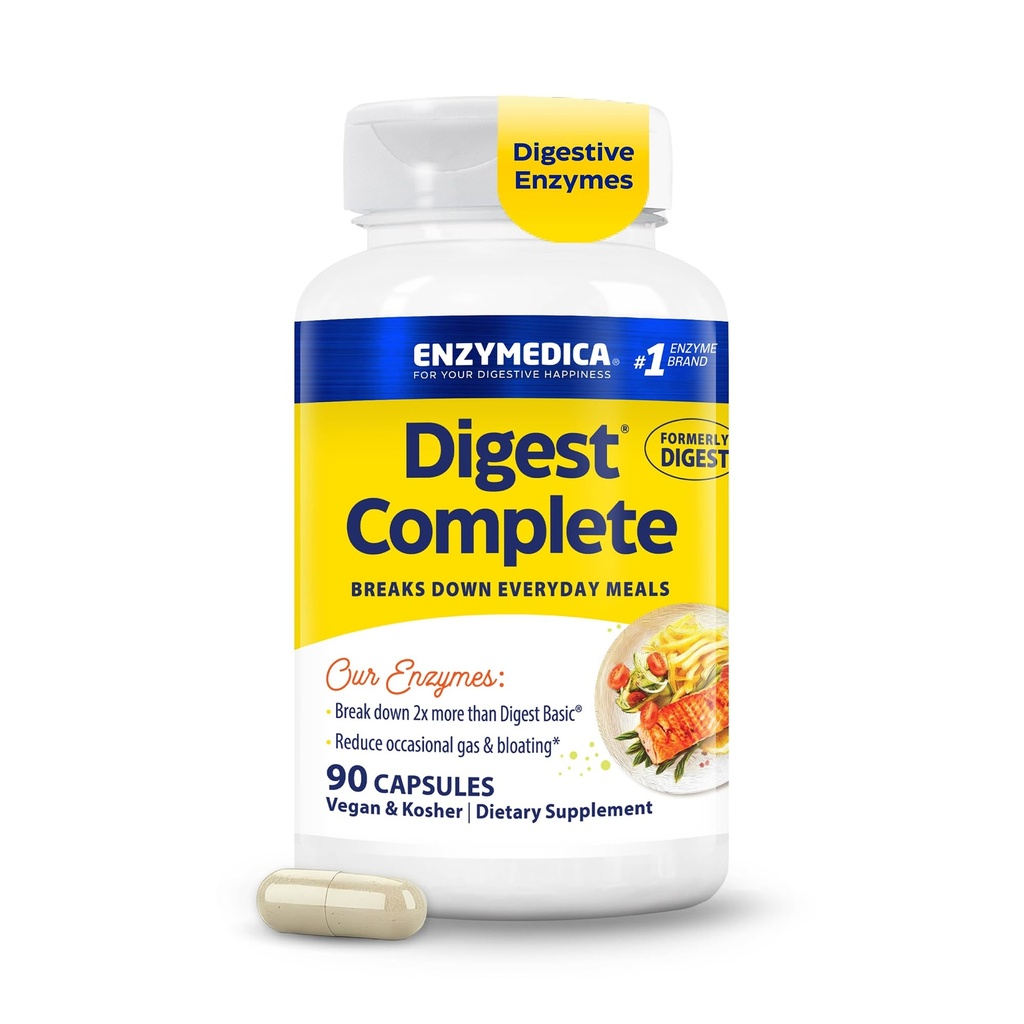 Enzymedica Digest, Full-Range, Enzymes digestifs tous les jours, offre le gaz à action rapide et le dégel, 90 comte