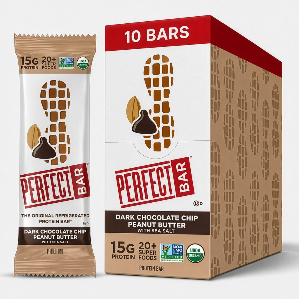 Barre de protéines de beurre d'arachide, haute teneur en protéines, bio, sans gluten, sans soja, sans OGM, sans alcools de sucre, 2,3 Ounce Bar, 10 Compte