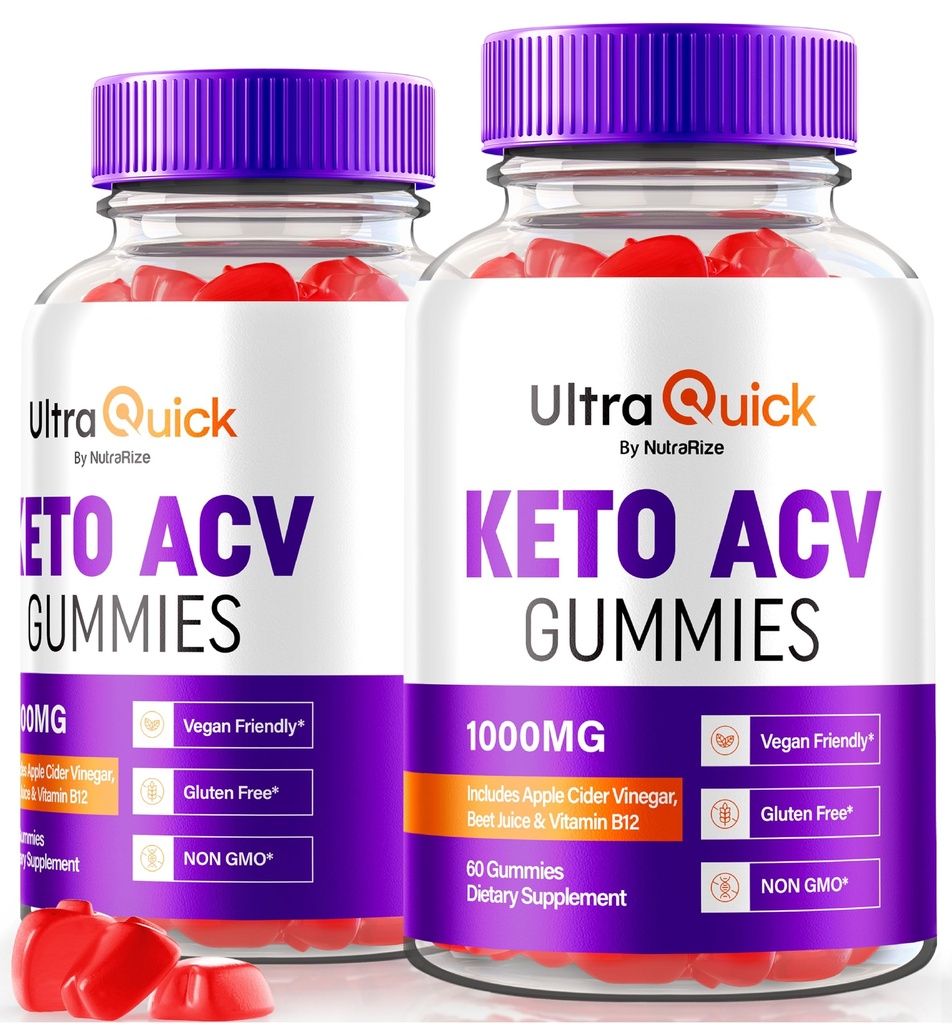(2 Pack) Ultra Quick Keto ACV Gummis, UltraQuick Keto+ACV Weight Loss Support, Premium Keto Plus ACV Formula, Natural Apple Cider Essig, Offizielle Gomitas Bewertungen (120 Gummies)