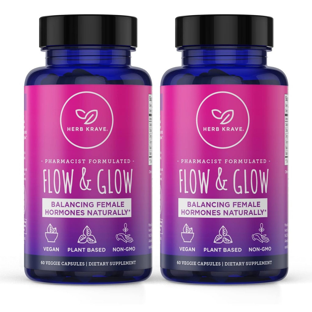 Balance naturelle des hormones pour les femmes - PMS & Ménopause Relief for Cramps, Mood Swings & Night Sweats avec Donq Quai & Black Cohosh pour la ménopause - 60 Capsules Vegan (2 Pack)