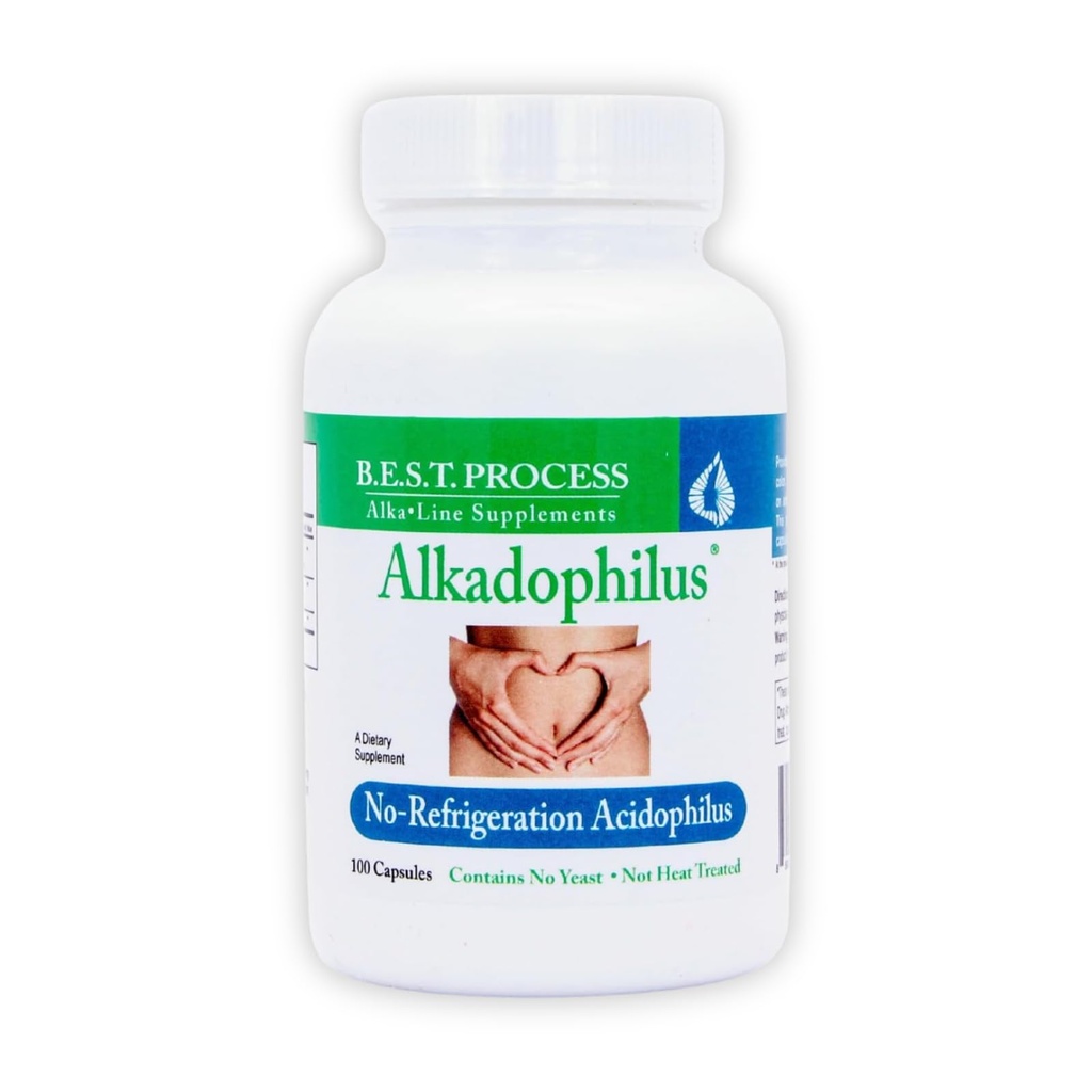 Alkadophilus Best Process Alkaline — No Refrigeration Probiotic & Prebiotic Digestive Supplement — 1.5 Billion CFU Good Bacteria & Beetroot