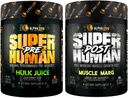ALPHA LION Superhuman Pre Workout Powder & Post Workout Recovery Bundle, Sustained Energy & Focus + Lean Muskelwachstum, Stärke & Volumen (Hulk Juice & Muskel Marg