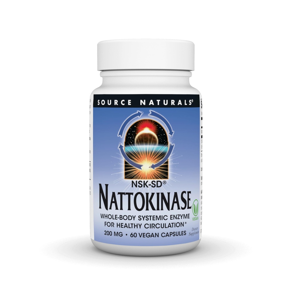 Quelle Naturals NSK-SD, Nattokinase, Vegetarisch Freundlich, Ganzkörper-systemisches Enzym für gesunde Zirkulation*, 200 mg - 60 vegetarische Kapseln