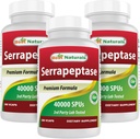 Best Naturals Serrapeptase 40000 SPUs 180 Kapseln (180 Zähler (Pack von 3))