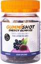 GummiShot Energy Gummis, 1125 mg pflanzenbasierte Koffein-Käse pro Flasche, lang anhaltende Energie-Booster, Elderberry (15ct)