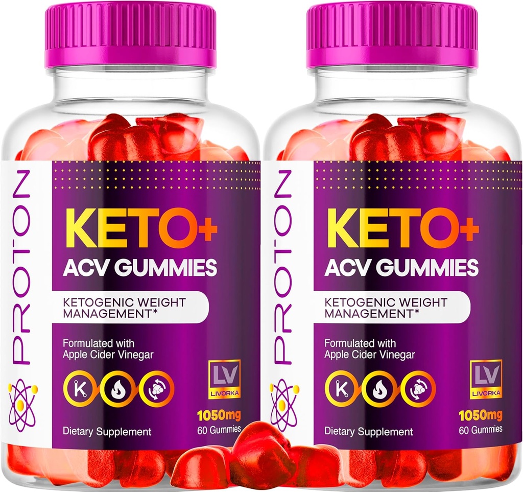 (2 Pack) Proton Keto ACV Gummies, Proton Keto Plus ACV Gummies 1050MG, Proton Keto, Keto ACV Gummies Advanced Proton Apple Cider Vinegar Support, Proton Keto ACV Gummy Bewertungen, 120 Gummies