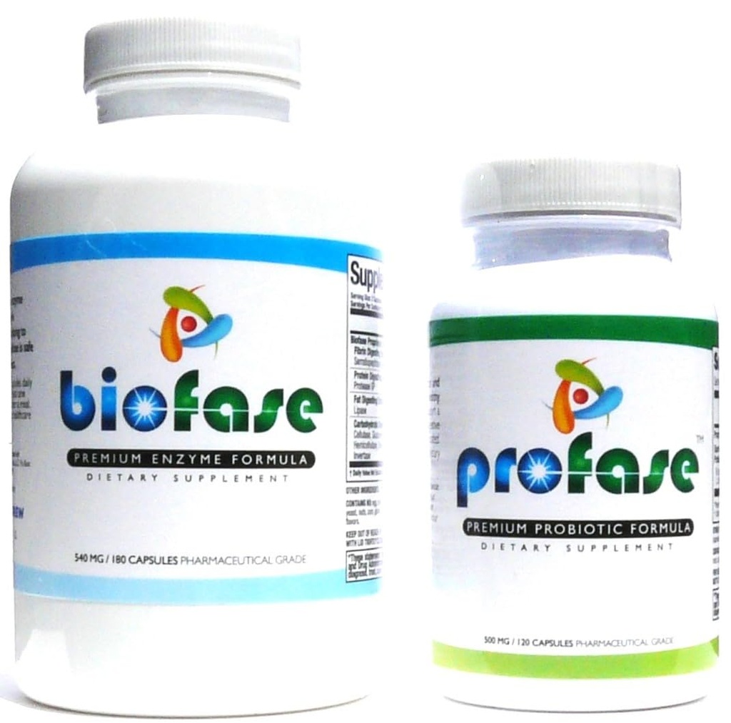 Biofase-Enzyme & Profase-Probiotic Kit - Biofilm Defense, unterstützt gesunde Verdauung & Ihre Flora Balance - Large Kit