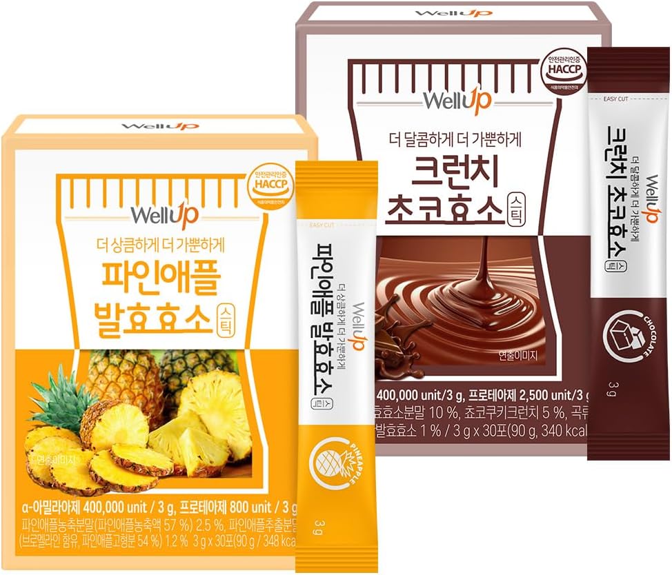 RAWEL bien vers le haut Fermentation enzymes digestives (3g x 30ea) / Digest plus rapide avec ananas/Crunch Choco