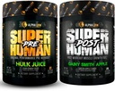 ALPHA LION Superhuman Pre Workout Powder & Post Workout Recovery Bundle, Sustained Energy & Focus + Lean Muskelwachstum, Stärke & Volumen (Hulk Juice & Gainy Smith Apple)