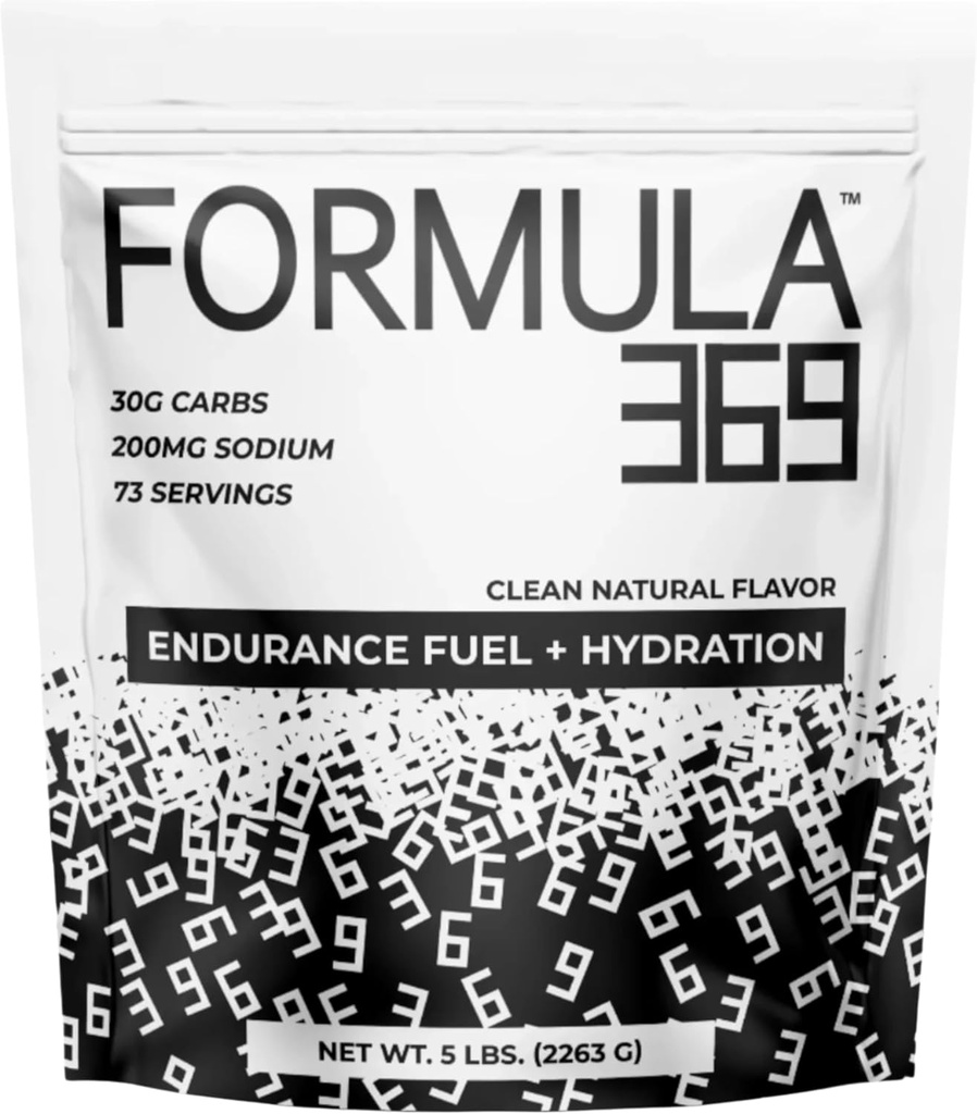 Formel 369 Endurance & Energy Drink Mix – 30g Carbs + Elektrolyte | Dual Carb Powder für Athleten | Vegan | (5 lb, Unflavored)