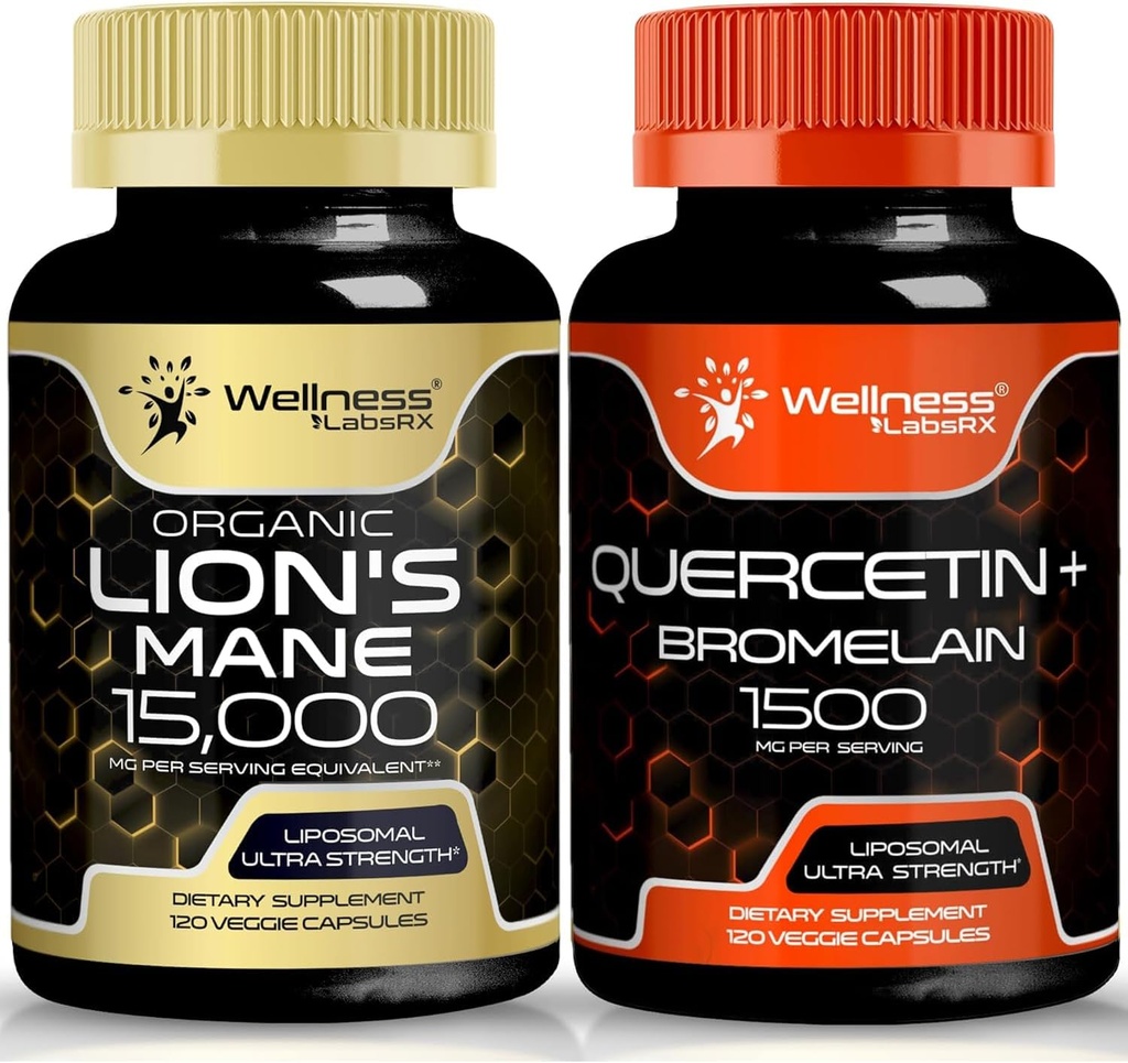 WELLNESS LABSRX Quercetin mit Bromelain | Lions Mane Capsules