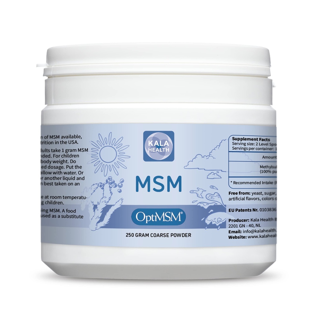 Procapsin OptiMSM – Poudre de supplément MSM de méthylsulfonylméthane pur – Organique, sans gluten, sans OGM – Opti MSM Sulfur Crystals/Powder pour enfants et adultes (250grams)