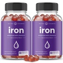 NutraChamps Eisen-Gummien mit Vitamin C, 20mg Eisen-Blutzellen-Formation Unterstützung, 120 Gummis für Eisenmangel & Anämie, Energie, Fokus, Immun-Boost-Pack von 2
