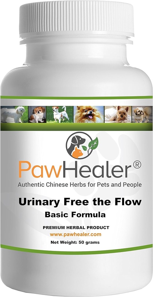 Urinary Free The Flow-Basic - Bladder Stones Dogs - Natural Remedy Stone Prevention in Dogs - 50 Grams-Herbal Powder - Mix into Food...