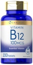 Carlyle Vitamin B12 100mcg | 200 Tabletten | Essential Vitamin Supplement | Vegan, Non-GMO und glutenfreie Formel