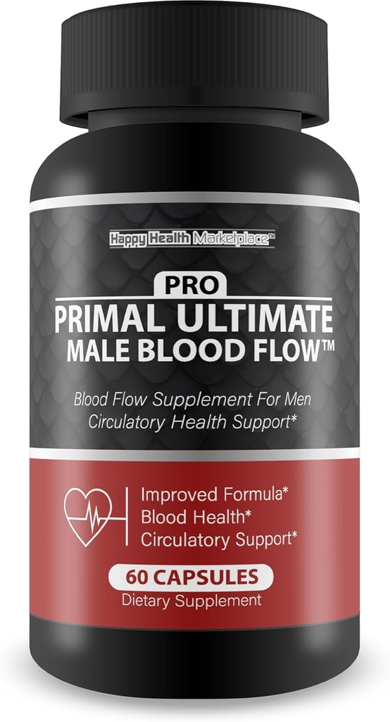 Pro Primal Ultimate Blood Flow Homme - Notre meilleur support avancé de circulation sanguine - Blood Flow Pro Primal X Primal Ultimate Max Blood Flow Supplément Poudre Capsules Pilules de circulation du corps entier