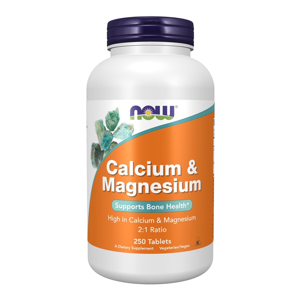 JETZT Nahrungsergänzungsmittel, Calcium & Magnesium 2:1 Ratio, Hohe Potenz, unterstützt Knochengesundheit*, 250 Tabletten