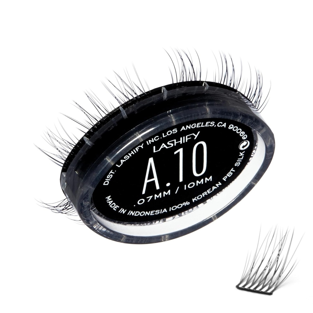 Lashify verstärken 10mm Gossamer DIY Wimpern Extensions Refill, Schwarz, Einfache Falsche Wimpern für einen natürlichen Look