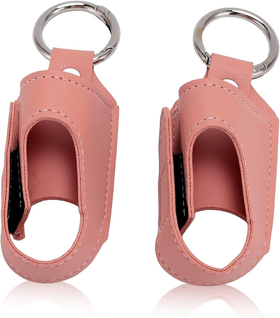 HURRISE 2pcs Asthma Inhalator Halter, Inhalator Halter Schlüsselanhänger, Tragbare Aufbewahrung Schutz PU Leder Case mit Karabiner Clip - Vielseitige Nutzung, stilvoll und Design für Reisen